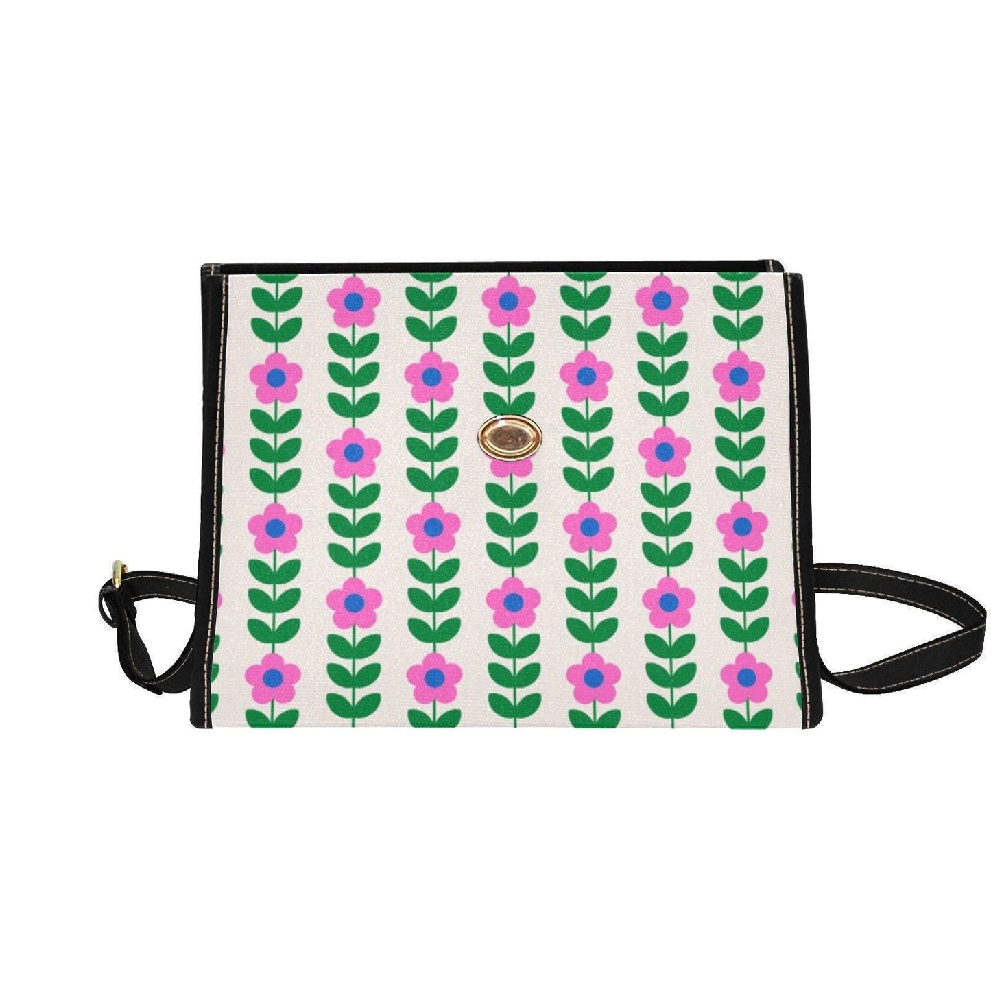 Watermelon Colorblock Tote, Retro Floral Crossbody Purse, Kawaii Summer Handbag