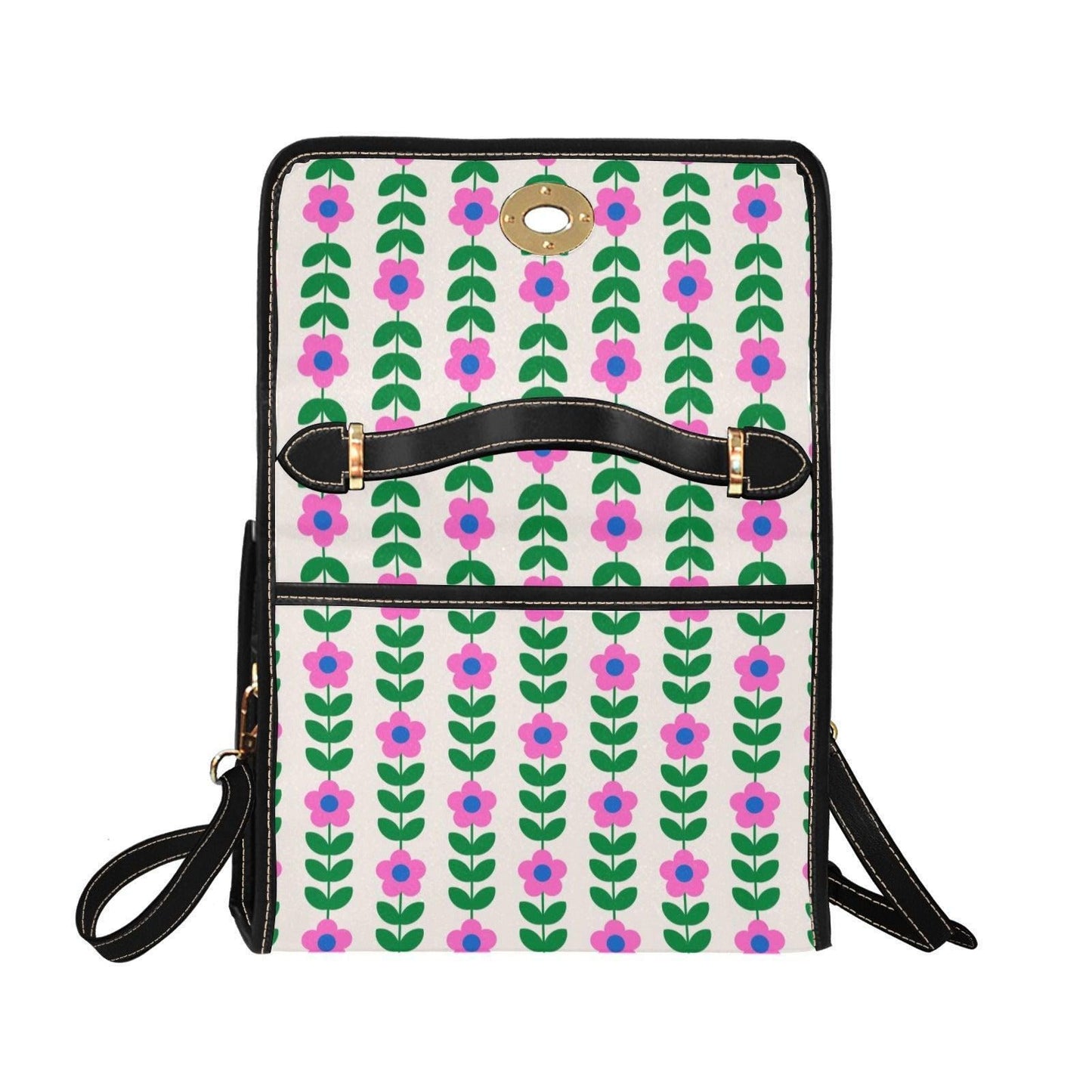 Watermelon Colorblock Tote, Retro Floral Crossbody Purse, Kawaii Summer Handbag