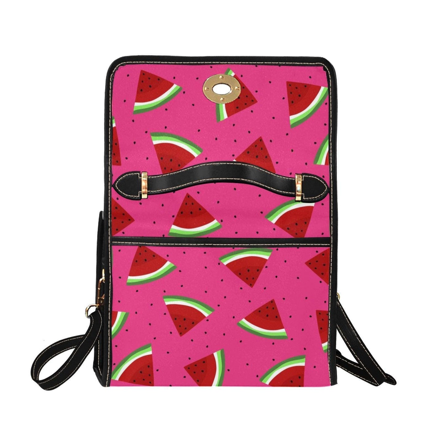 Watermelon Slice Satchel Purse, Pink Summer Crossbody Bag, Cute Beach Handbag for Festival Travel