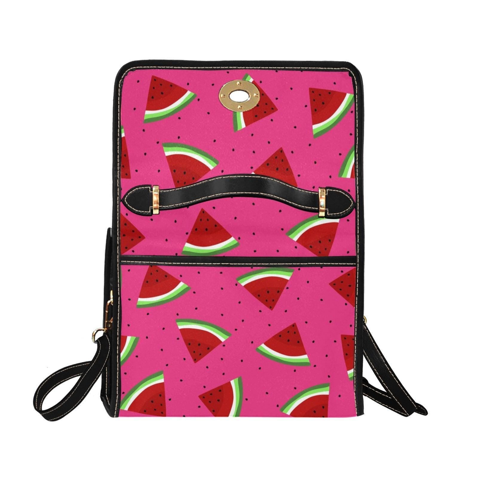 Watermelon Slice Satchel Purse, Pink Summer Crossbody Bag, Cute Beach Handbag for Festival Travel