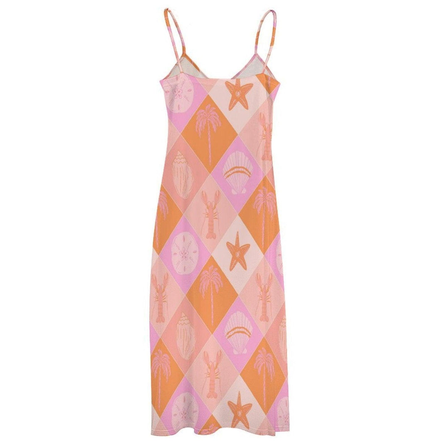 Pastel Beachcore Maxi Dress, Coastal Vibes Summer Dress, Y2K Soft Girl Aesthetic Sundress, Pink Ocean Shell Dress, Mermaidcore Outfit