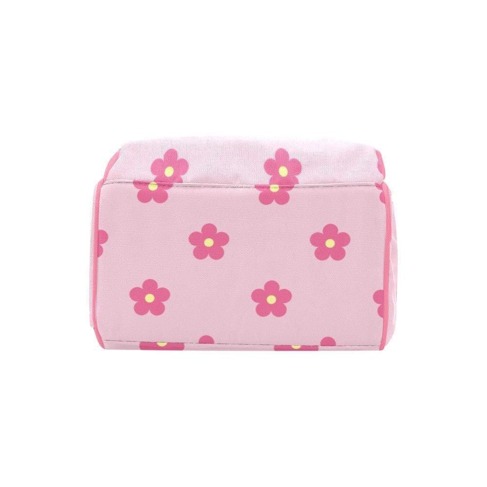 Pink Daisy Diaper Backpack, Floral Baby Bag, Cute Soft Girl Tote, Toddler Travel Bag, Mom Style
