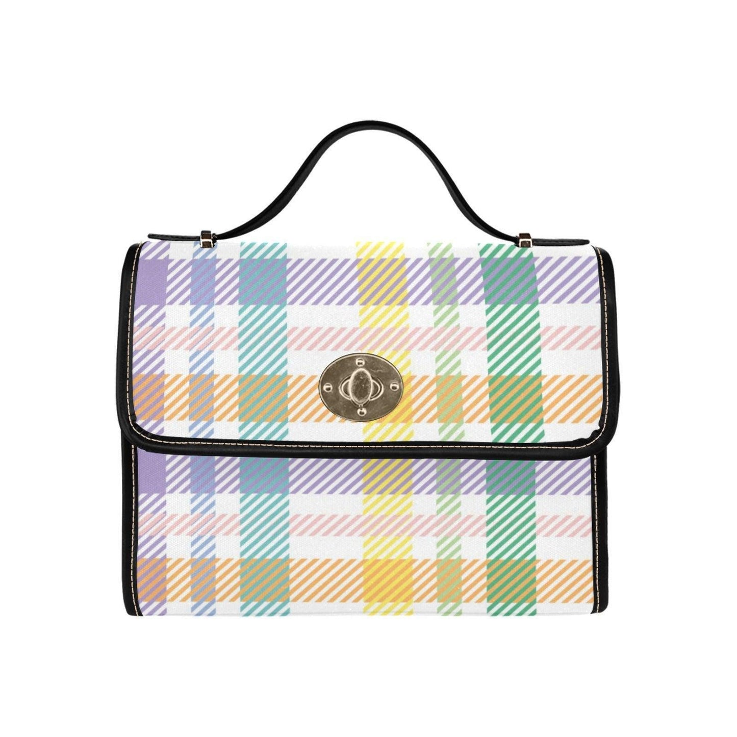Pastel Plaid Crossbody Bag, Cottagecore Vintage Tartan Purse, Spring Lightweight Handbag