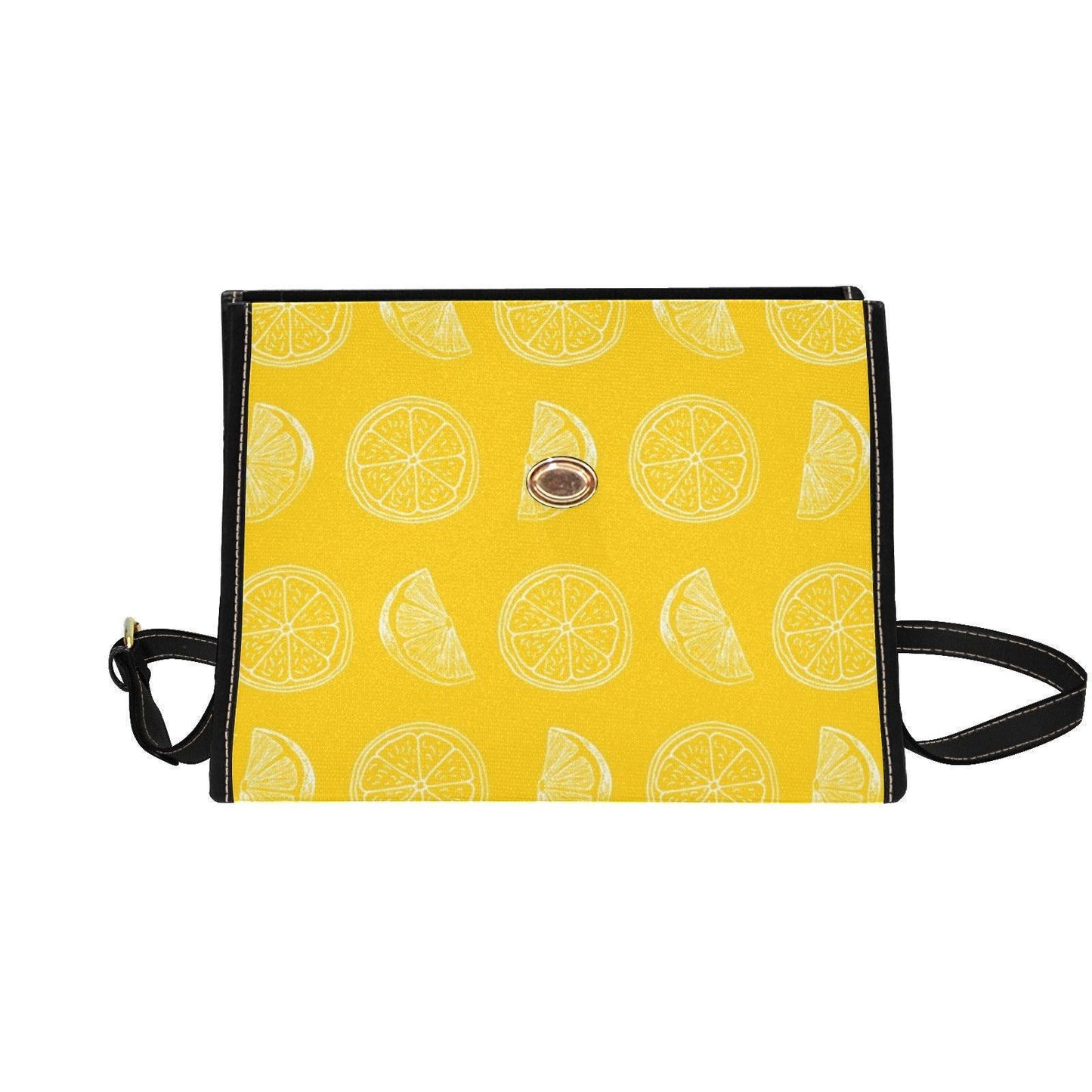 Citrus Lemon Pattern, Summer Fruit Print, Bright Yellow Bag, Cute Crossbody Purse, Tropical Style Gift, Playful Accessory,Fresh Fruit Design