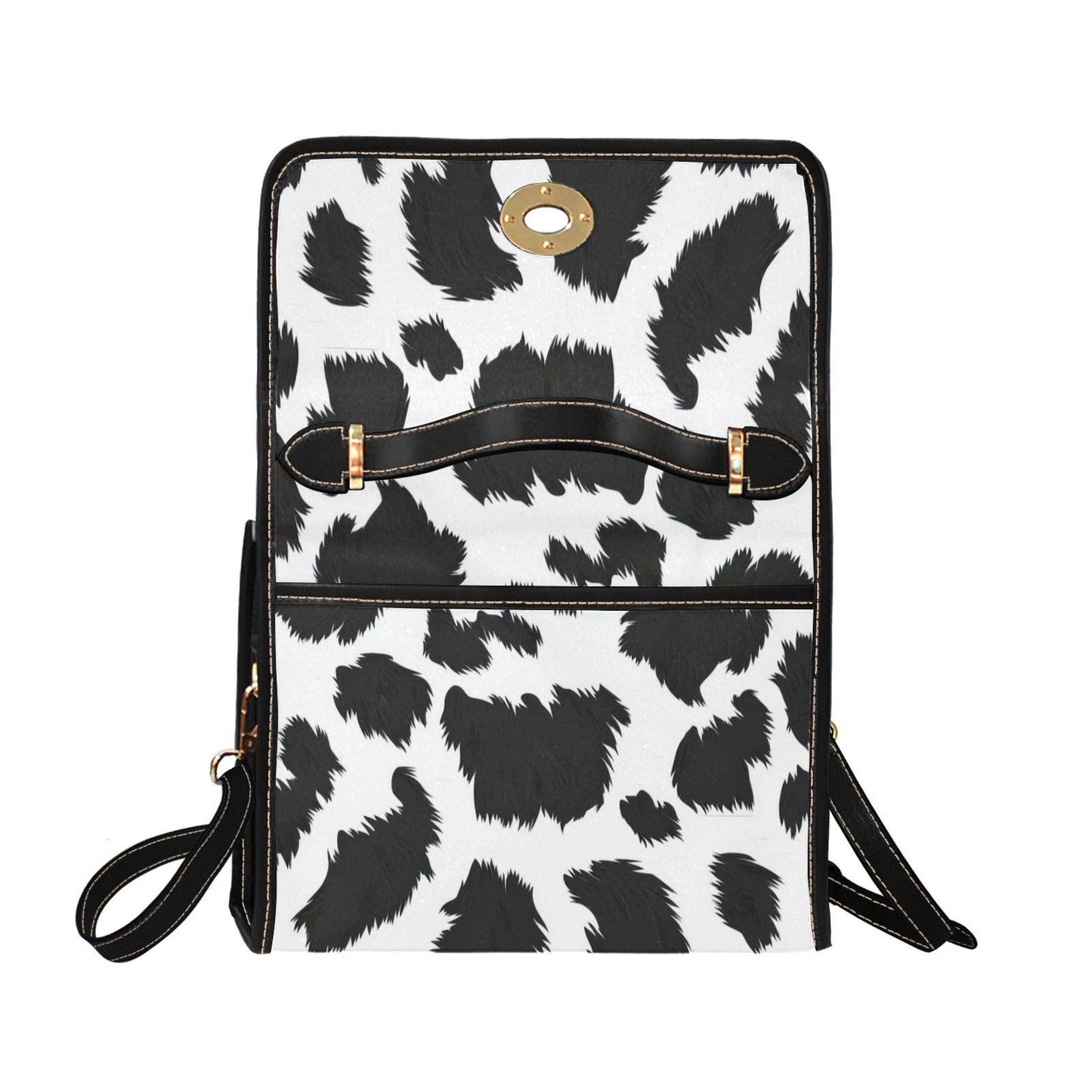 Cow Print Crossbody Bag, Faux Leather Western Purse, Animal Print Shoulder Bag, Trendy Vegan Handbag