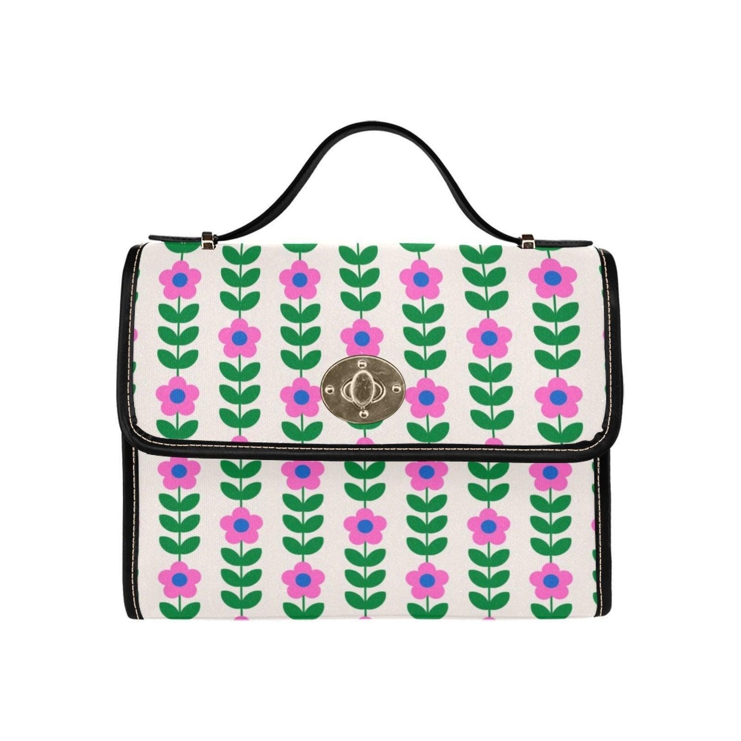 Watermelon Colorblock Tote, Retro Floral Crossbody Purse, Kawaii Summer Handbag