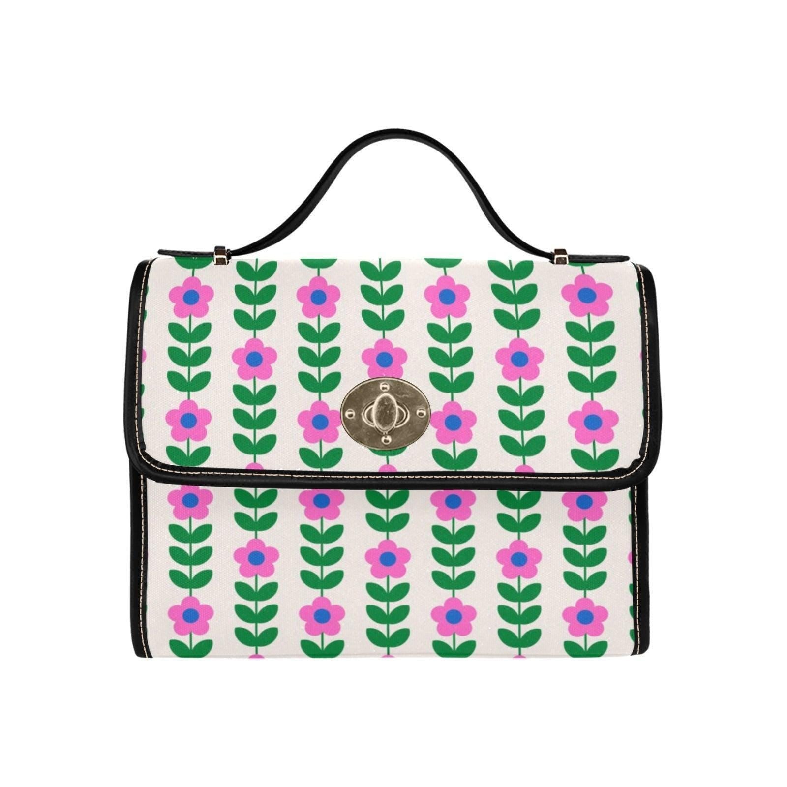 Watermelon Colorblock Tote, Retro Floral Crossbody Purse, Kawaii Summer Handbag