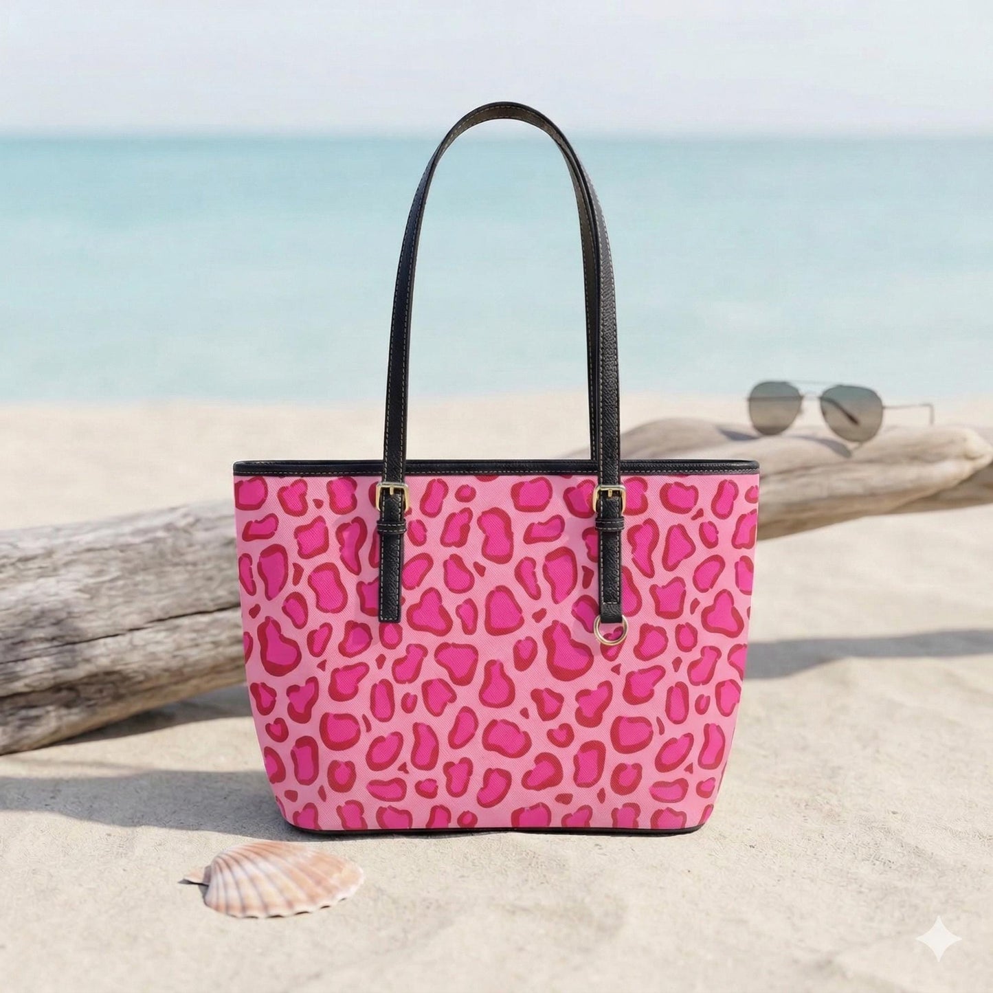Fuchsia Spotted Tote Purse, Bold Pink Shoulder Bag, Trend Driven Statement Carryall, Weekend Fashion Handbag