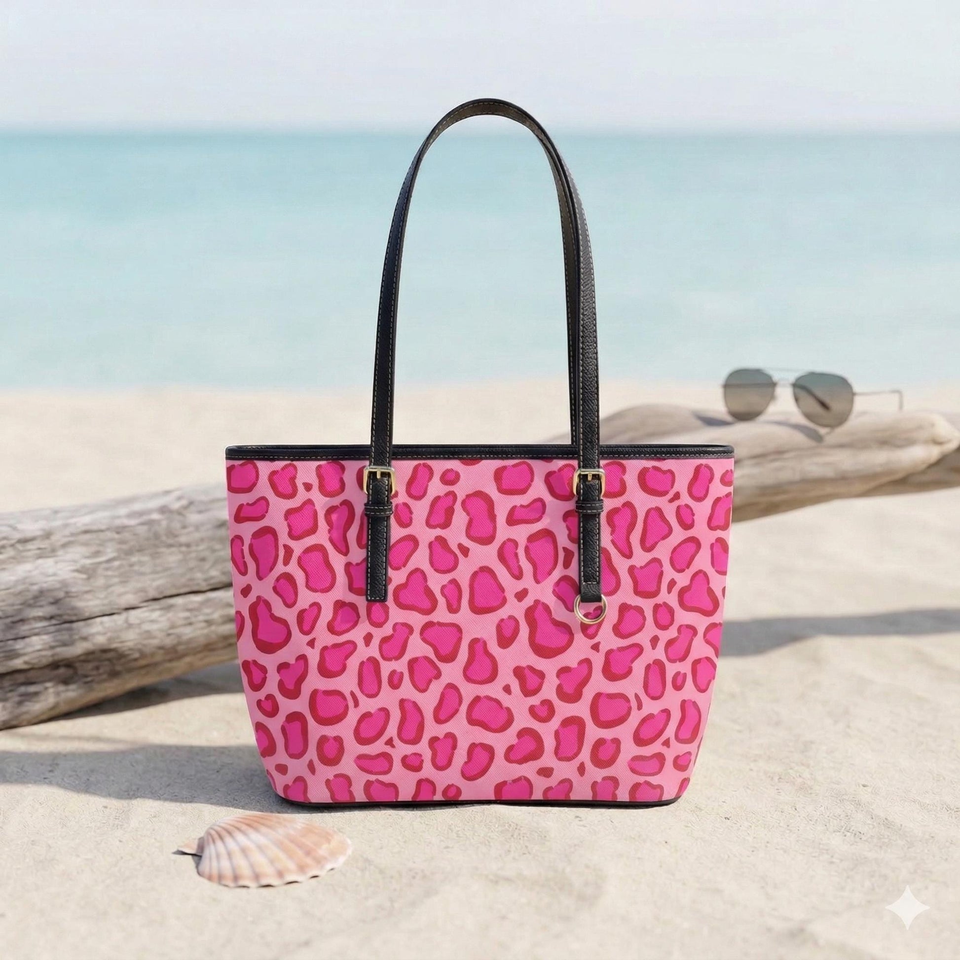 Fuchsia Spotted Tote Purse, Bold Pink Shoulder Bag, Trend Driven Statement Carryall, Weekend Fashion Handbag