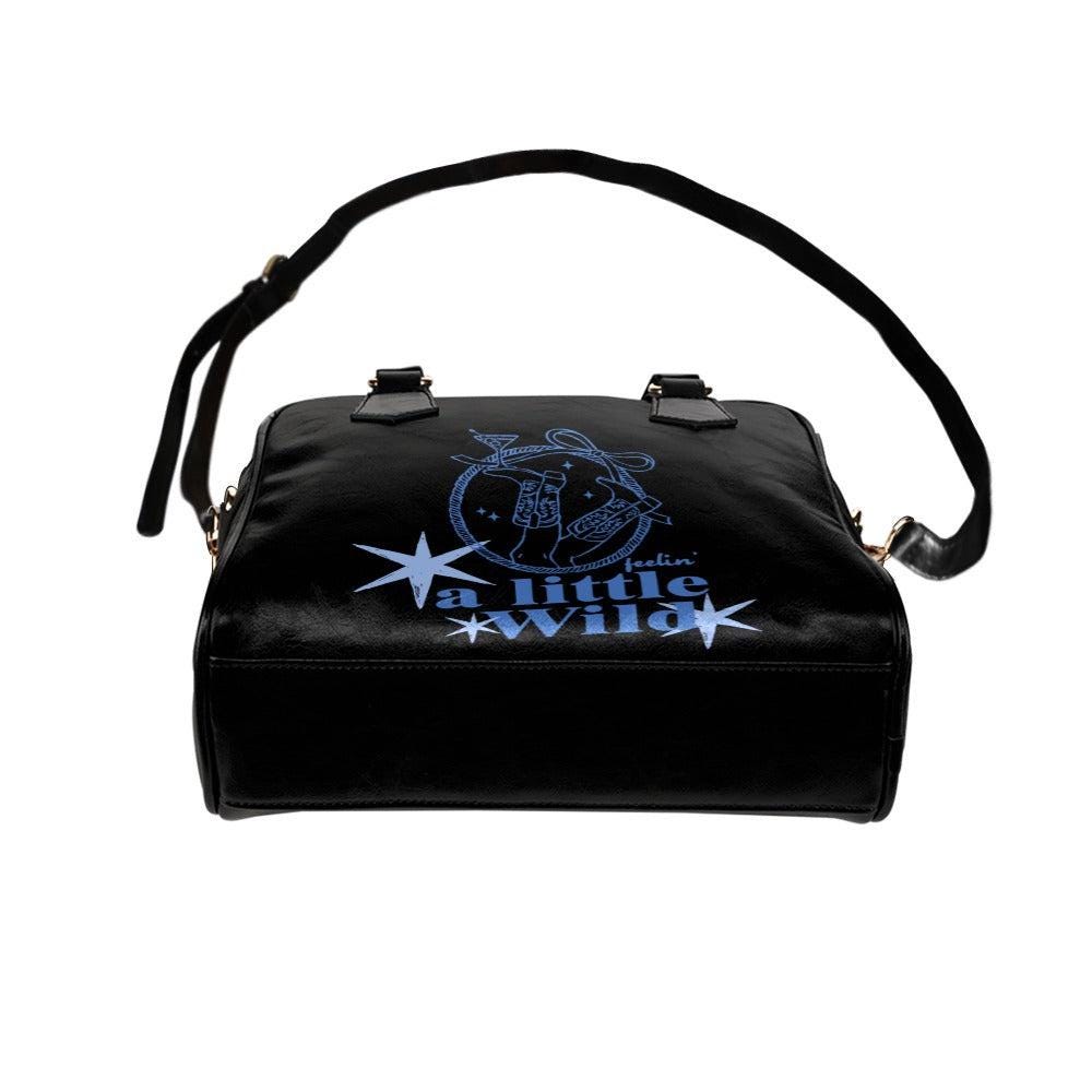 Cosmic cowgirl purse, western star satchel handbag, black bow heart shoulder bag, edgy rodeo accessory gift