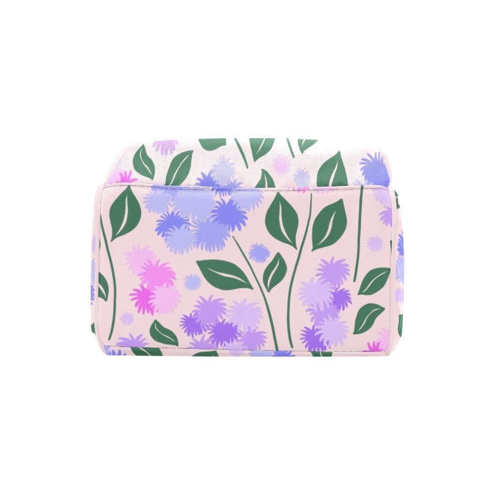 Wildflower Diaper Backpack for Moms, Lavender Floral Baby Travel Bag, Spring Nursery Organizer, Stroller Ready Parent Backpack