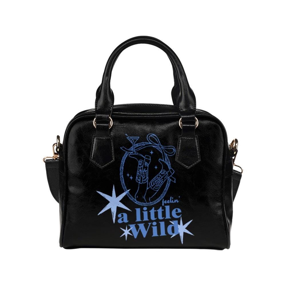 Cosmic cowgirl purse, western star satchel handbag, black bow heart shoulder bag, edgy rodeo accessory gift