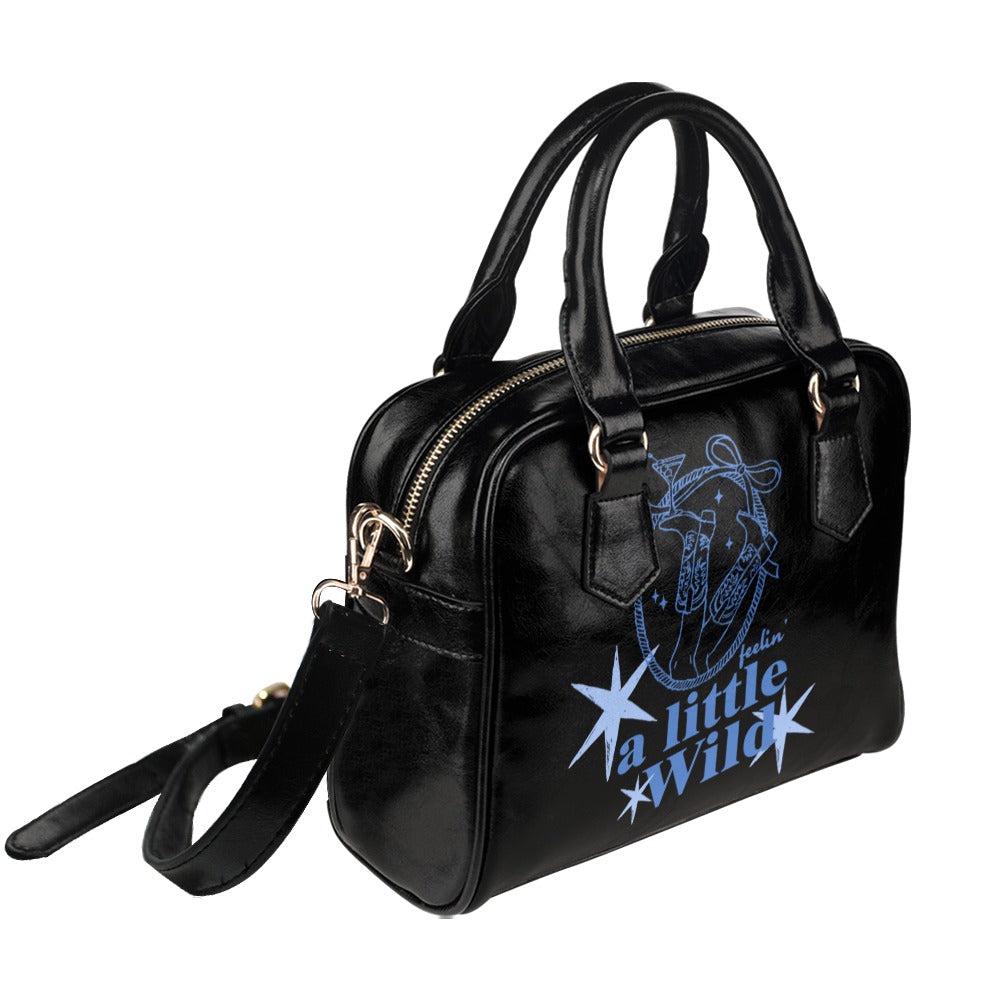 Cosmic cowgirl purse, western star satchel handbag, black bow heart shoulder bag, edgy rodeo accessory gift